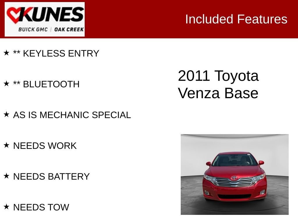 Used 2011 Toyota Venza Base FWD Crossover