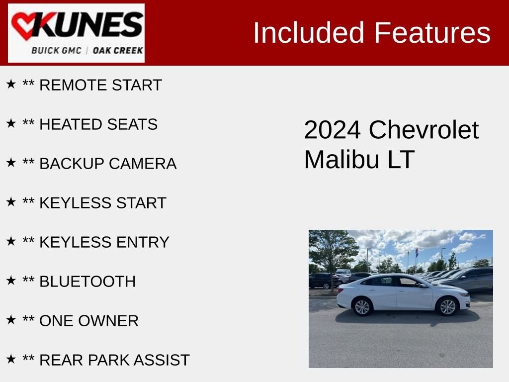 Used 2024 Chevrolet Malibu 1LT with VIN 1G1ZD5ST1RF151240 for sale in Oak Creek, WI