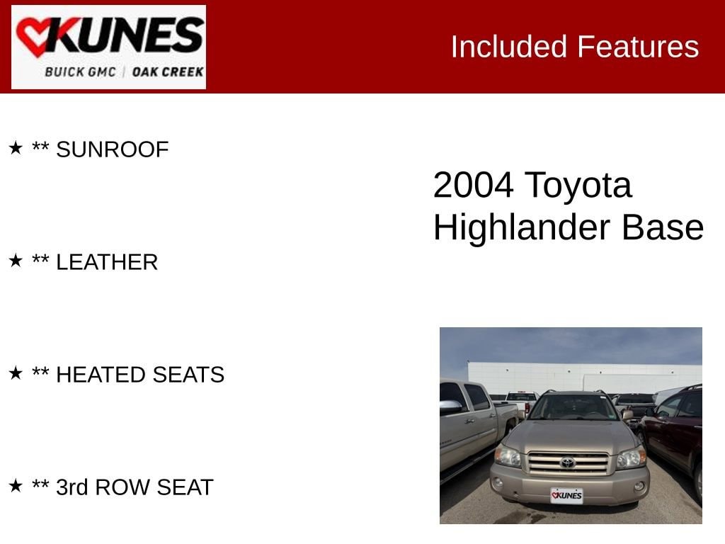 Used 2004 Toyota Highlander V6 w/3rd Row SUV