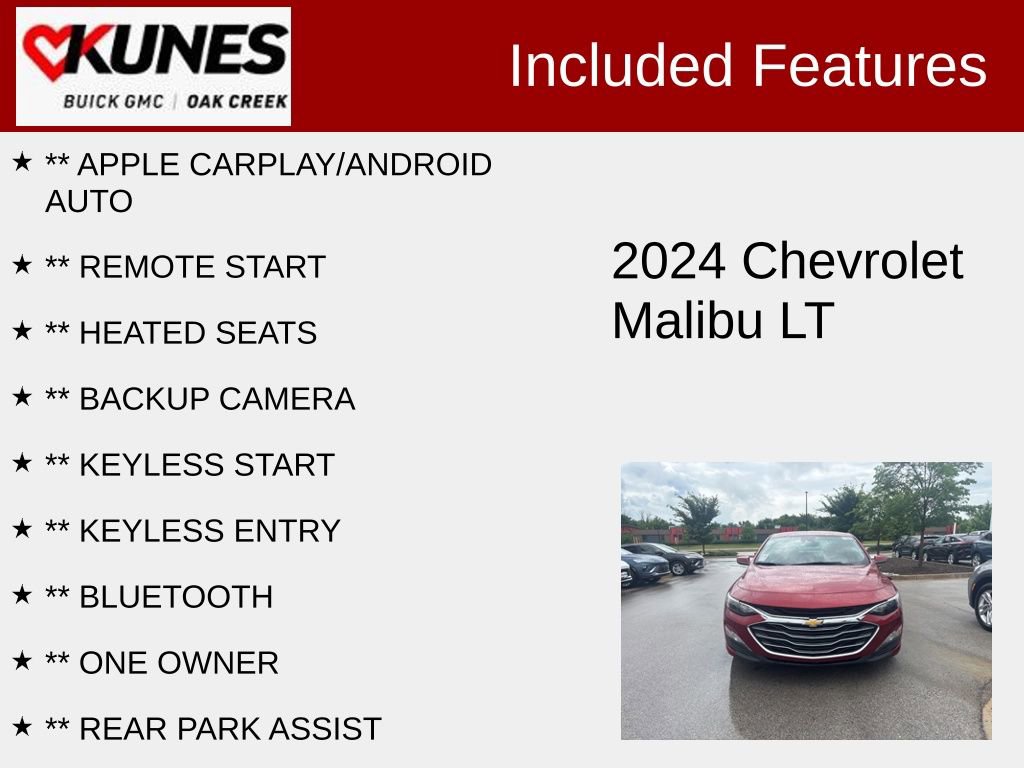 Used 2024 Chevrolet Malibu 1LT with VIN 1G1ZD5ST1RF148936 for sale in Oak Creek, WI