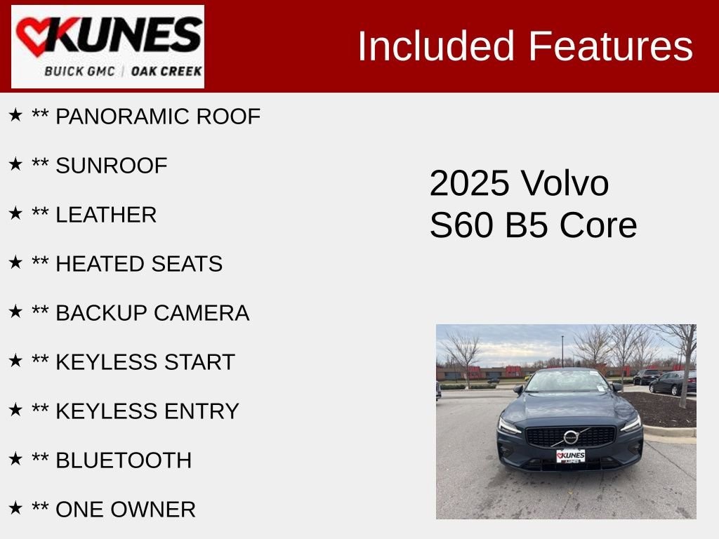 Used 2025 Volvo S60 B5 Core Sedan
