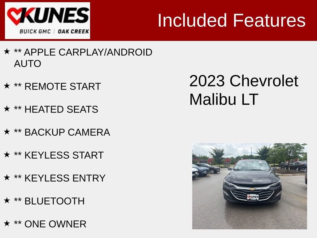 Used 2023 Chevrolet Malibu 1LT with VIN 1G1ZD5ST0PF202322 for sale in Oak Creek, WI