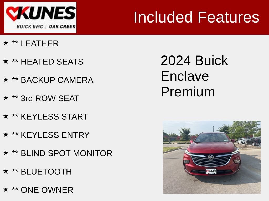 Used 2024 Buick Enclave Premium with VIN 5GAEVBKW8RJ116849 for sale in Oak Creek, WI