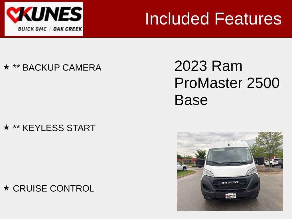 Used 2023 RAM ProMaster Cargo Van Base with VIN 3C6LRVDG7PE563711 for sale in Oak Creek, WI