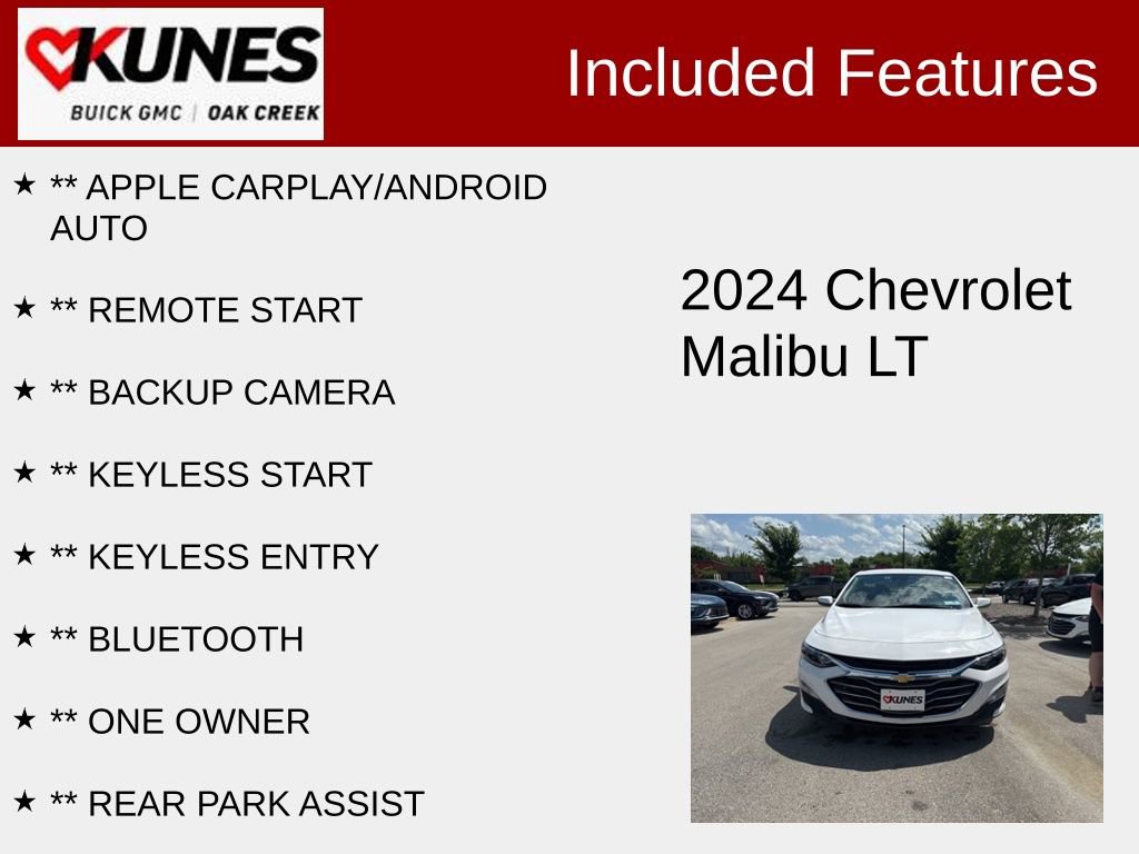 Used 2024 Chevrolet Malibu 1LT with VIN 1G1ZD5ST6RF233691 for sale in Oak Creek, WI