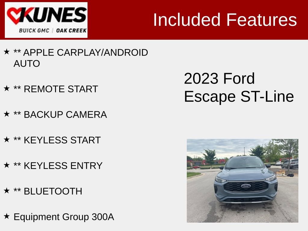 Used 2023 Ford Escape ST-Line with VIN 1FMCU0MN4PUA27899 for sale in Oak Creek, WI