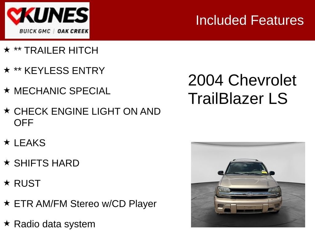 Used 2004 Chevrolet TrailBlazer LS with VIN 1GNDT13S642381379 for sale in Oak Creek, WI