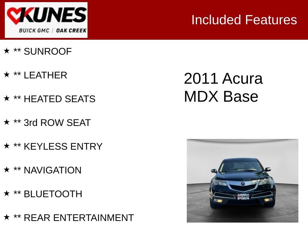 Used 2011 Acura MDX 3.7L Technology Pkg w/Entertainment Pkg SUV