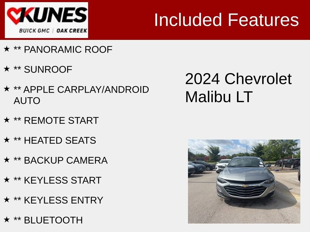Used 2024 Chevrolet Malibu 1LT with VIN 1G1ZD5ST5RF142783 for sale in Oak Creek, WI