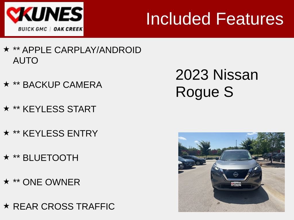 Used 2023 Nissan Rogue S with VIN 5N1BT3AB6PC680573 for sale in Oak Creek, WI