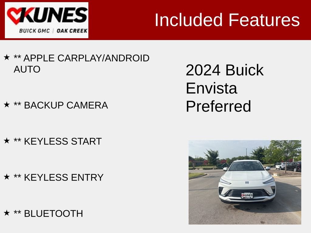 Used 2024 Buick Envista Preferred with VIN KL47LAE20RB026907 for sale in Oak Creek, WI