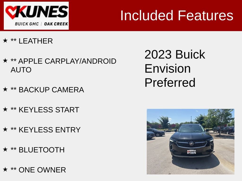 Used 2023 Buick Envision Preferred with VIN LRBFZMR46PD020302 for sale in Oak Creek, WI