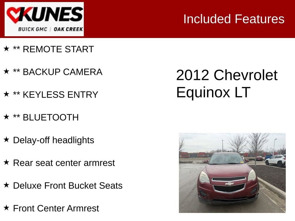 Used 2012 Chevrolet Equinox 1LT with VIN 2GNALDEK4C6281218 for sale in Oak Creek, WI