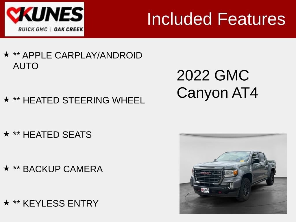 Used 2022 GMC Canyon AT4 w/Cloth Truck Crew Cab