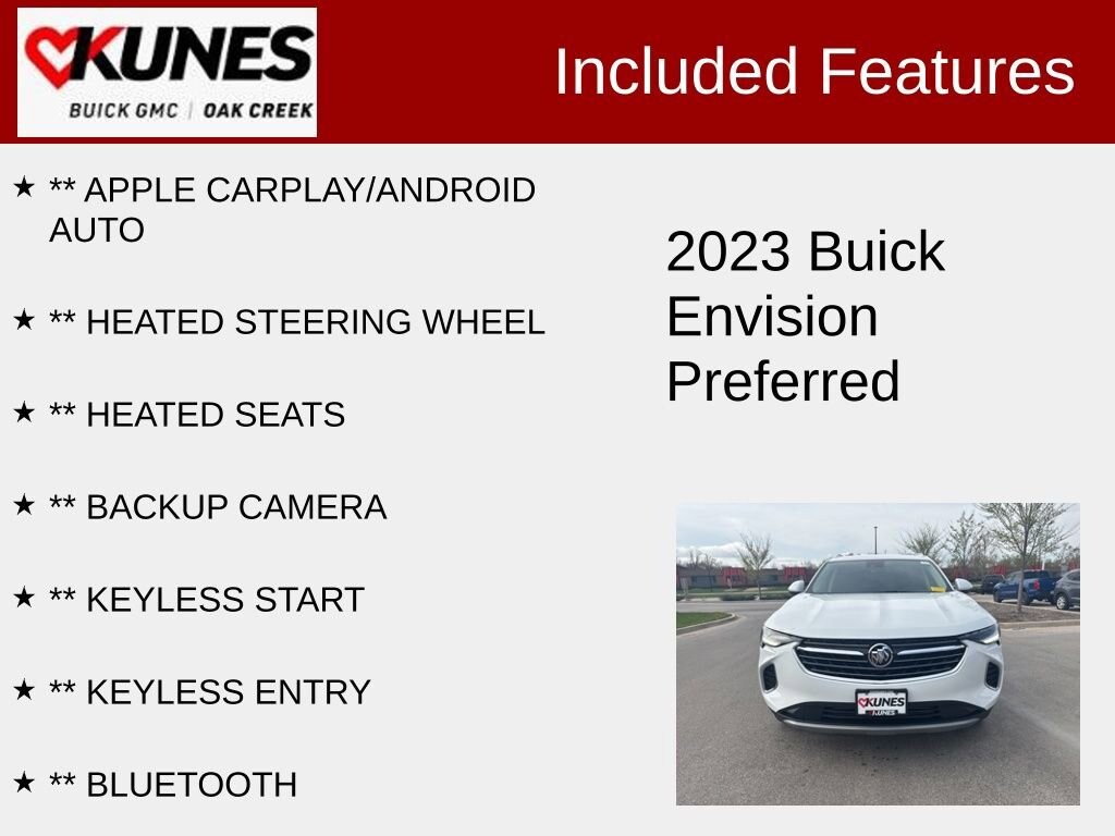 Used 2023 Buick Envision Preferred with VIN LRBFZMR48PD021791 for sale in Oak Creek, WI