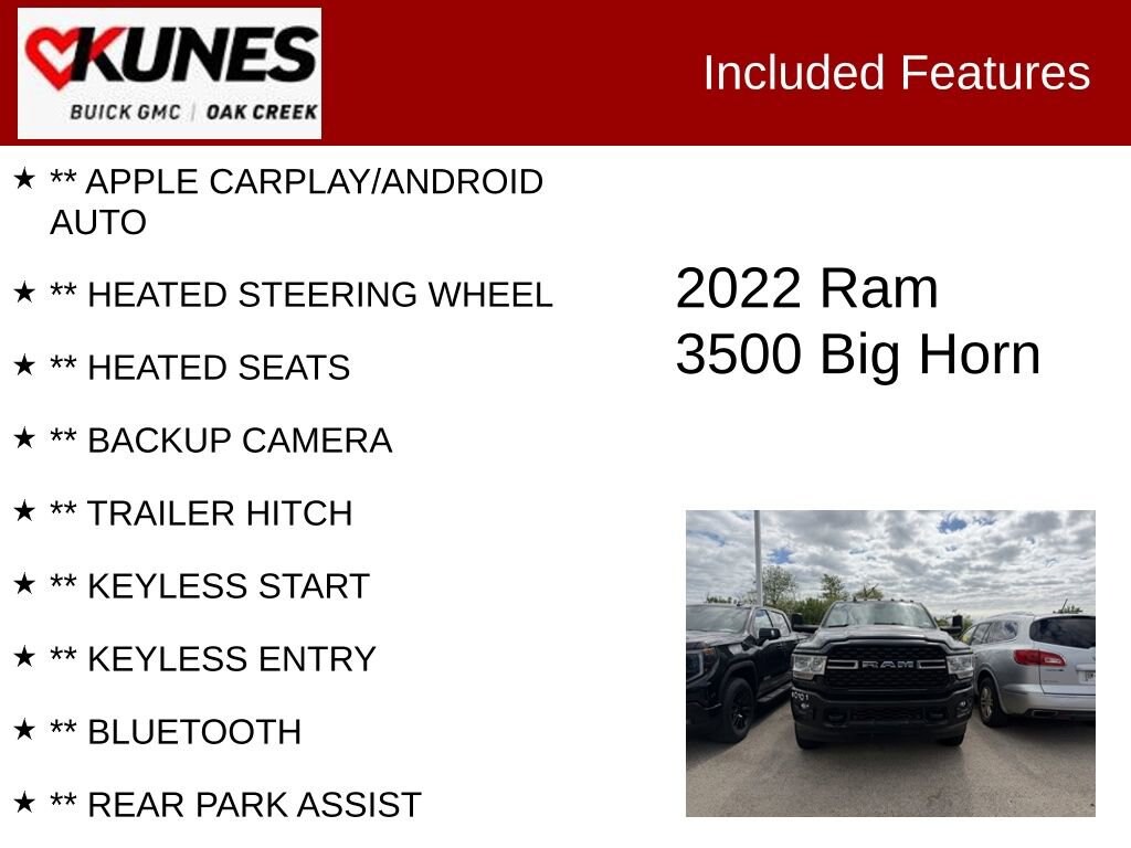 Used 2022 Ram 3500 Big Horn Truck Crew Cab