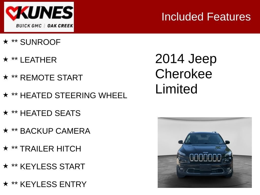 Used 2014 Jeep Cherokee Limited 4x4 SUV