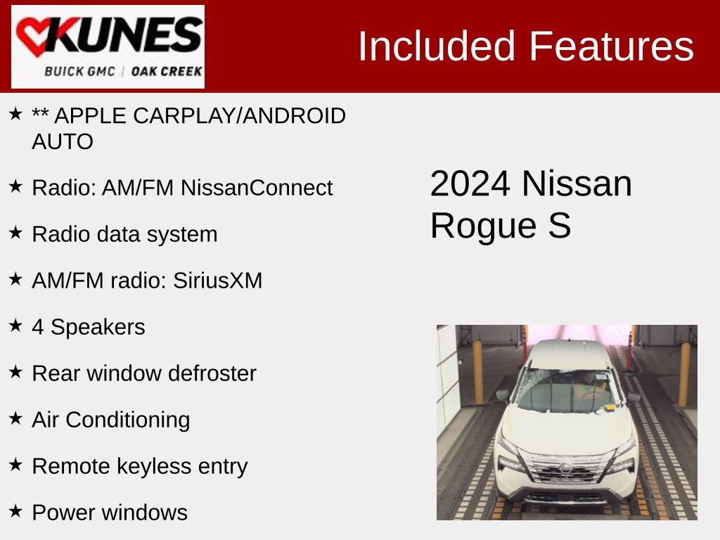 Used 2024 Nissan Rogue S with VIN 5N1BT3AA1RC680006 for sale in Oak Creek, WI