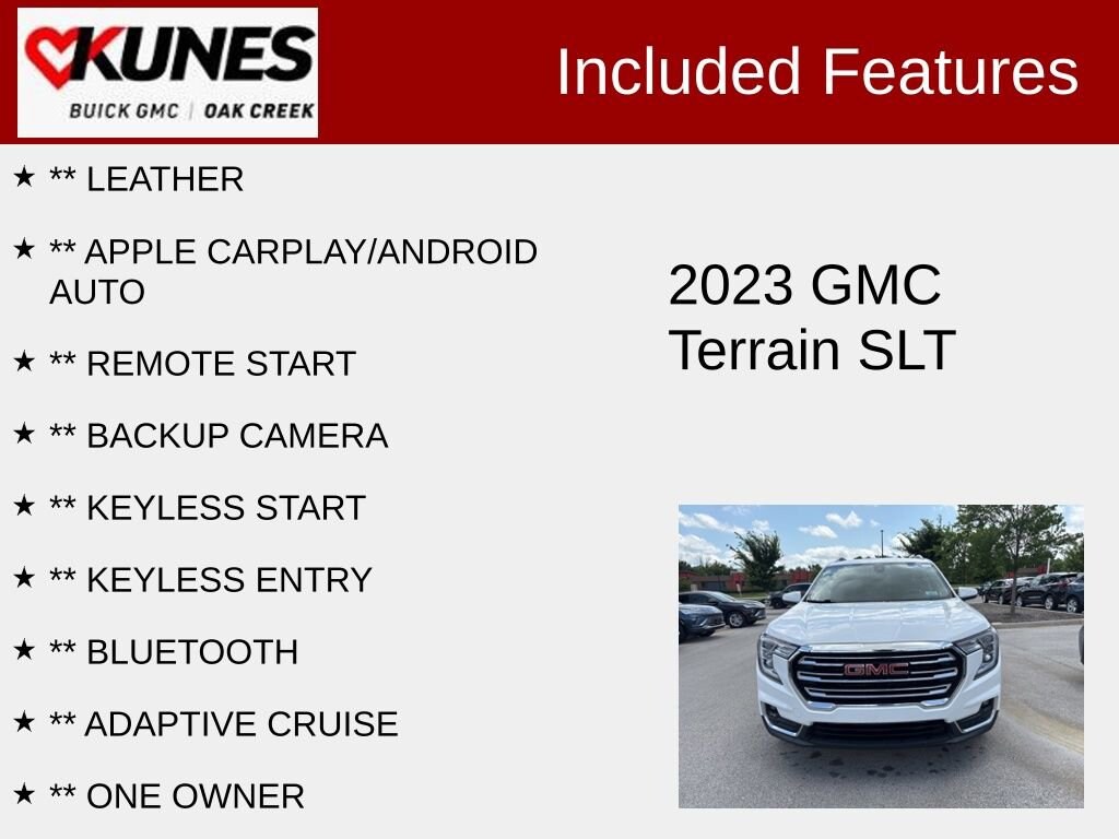 Used 2023 GMC Terrain SLT with VIN 3GKALPEG9PL202749 for sale in Oak Creek, WI