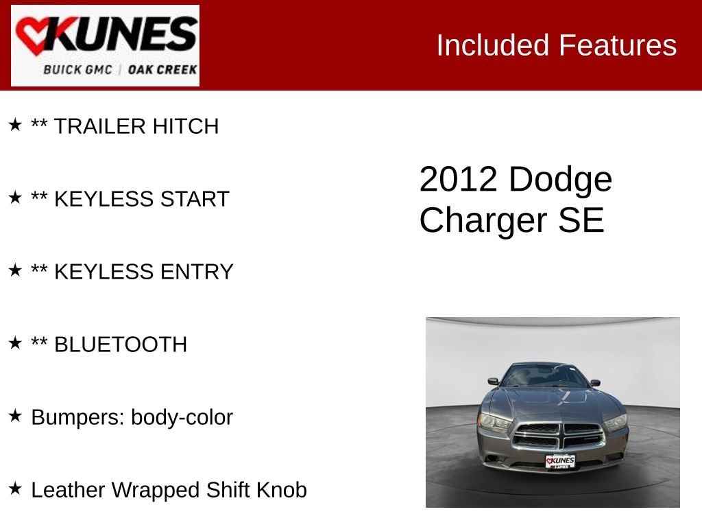 Used 2012 Dodge Charger SE Sedan