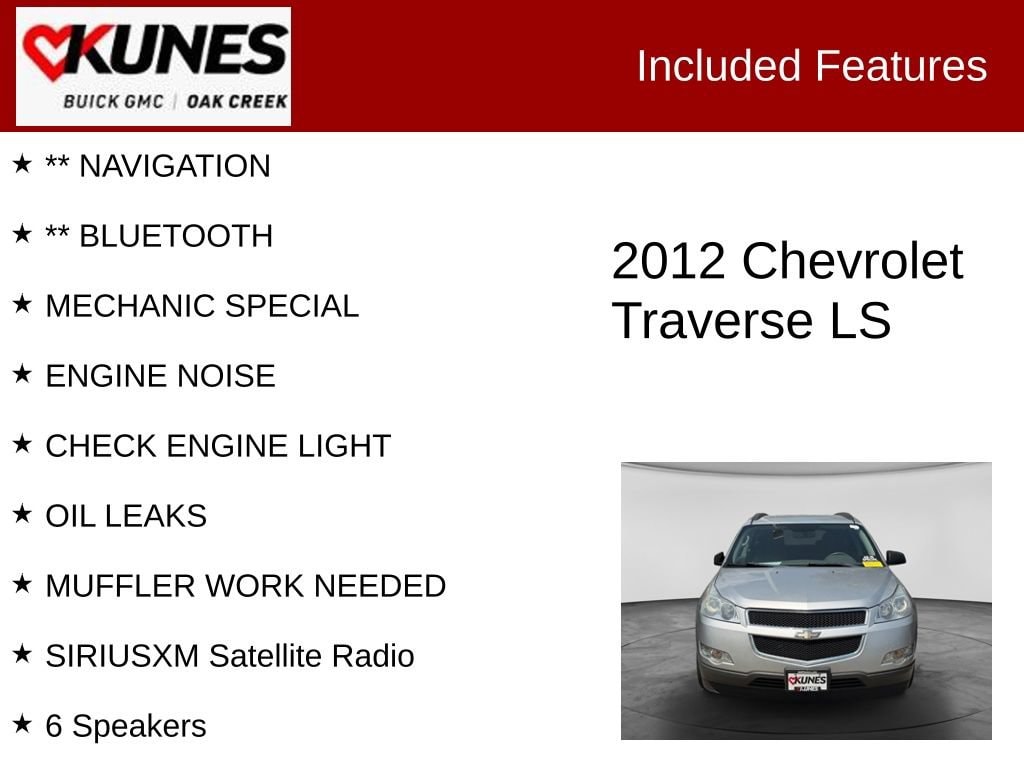 Used 2012 Chevrolet Traverse LS SUV