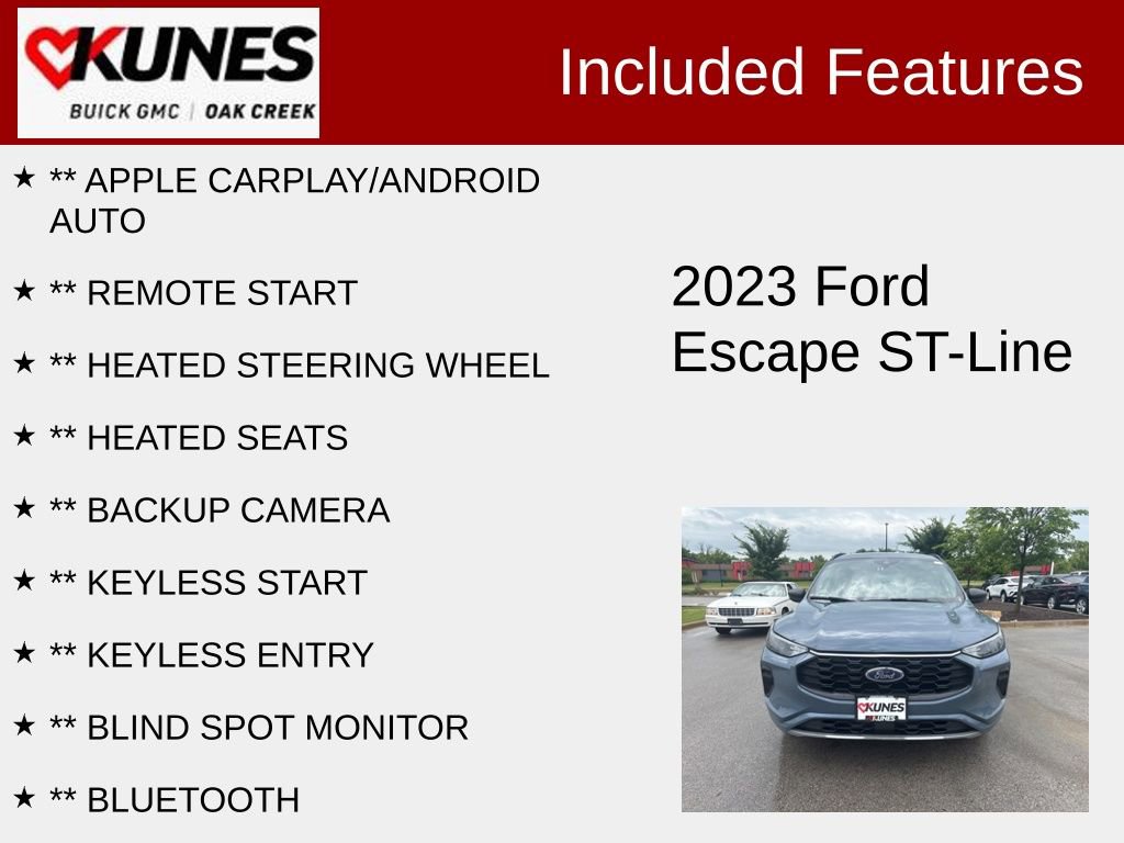 Used 2023 Ford Escape ST-Line with VIN 1FMCU9MN5PUB01108 for sale in Oak Creek, WI