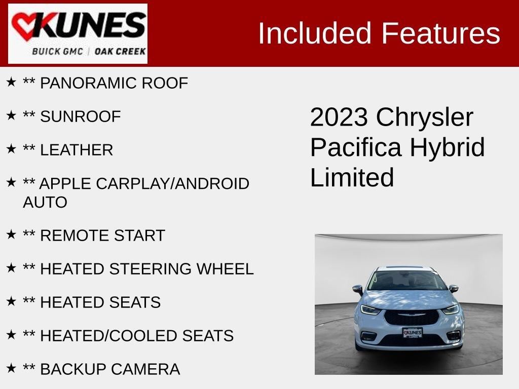 Used 2023 Chrysler Pacifica Plug-In Hybrid Limited Van Passenger Van