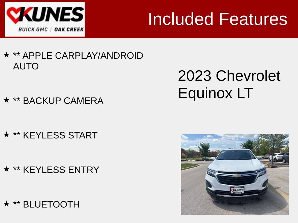 Used 2023 Chevrolet Equinox LT with VIN 3GNAXUEGXPS185066 for sale in Oak Creek, WI