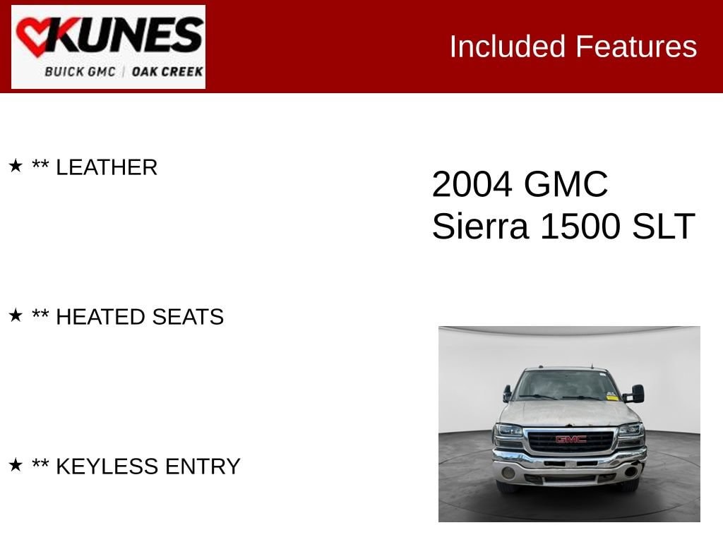 Used 2004 GMC Sierra 1500 SLT with VIN 1GTEK19T24E280435 for sale in Oak Creek, WI