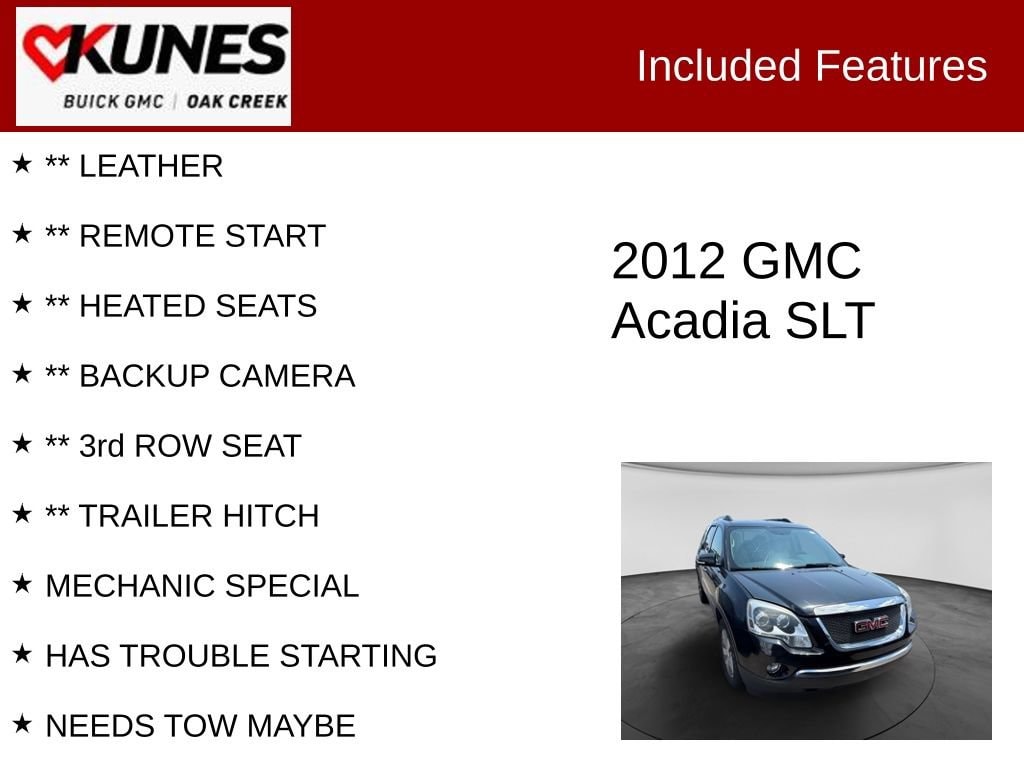 Used 2012 GMC Acadia SLT-1 SUV