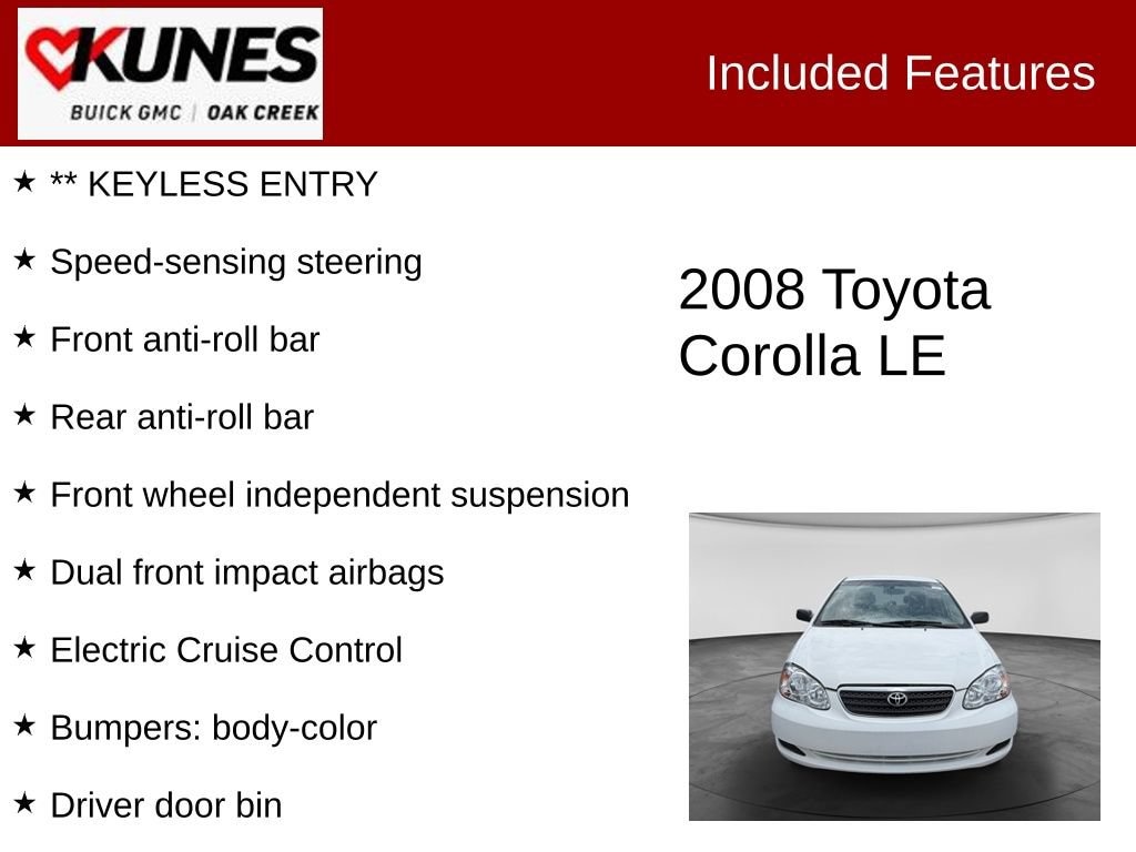 Used 2008 Toyota Corolla CE Sedan