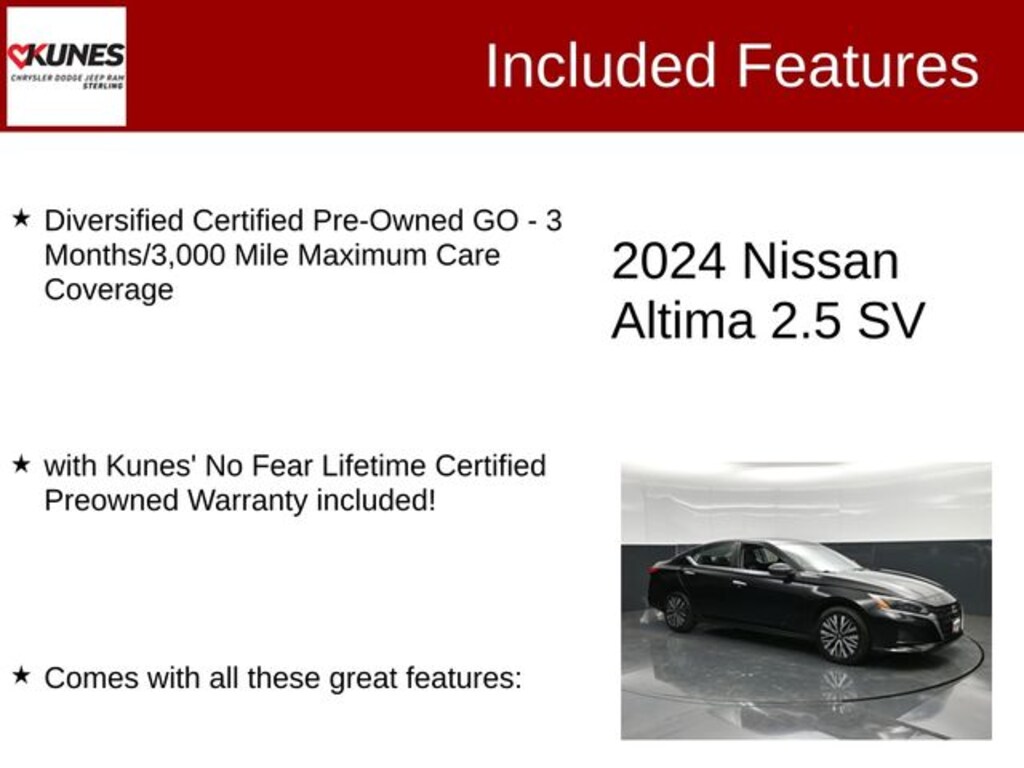 Certified 2024 Nissan Altima 2.5 SV Sedan