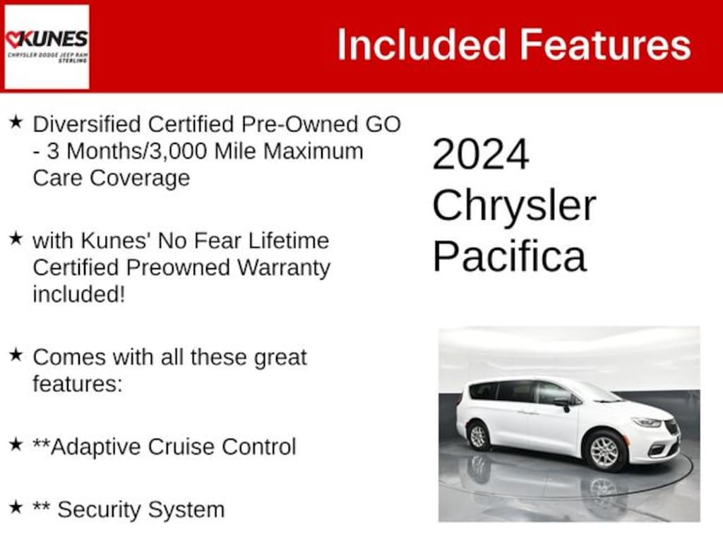 Certified 2024 Chrysler Pacifica Touring L Minivan/Van