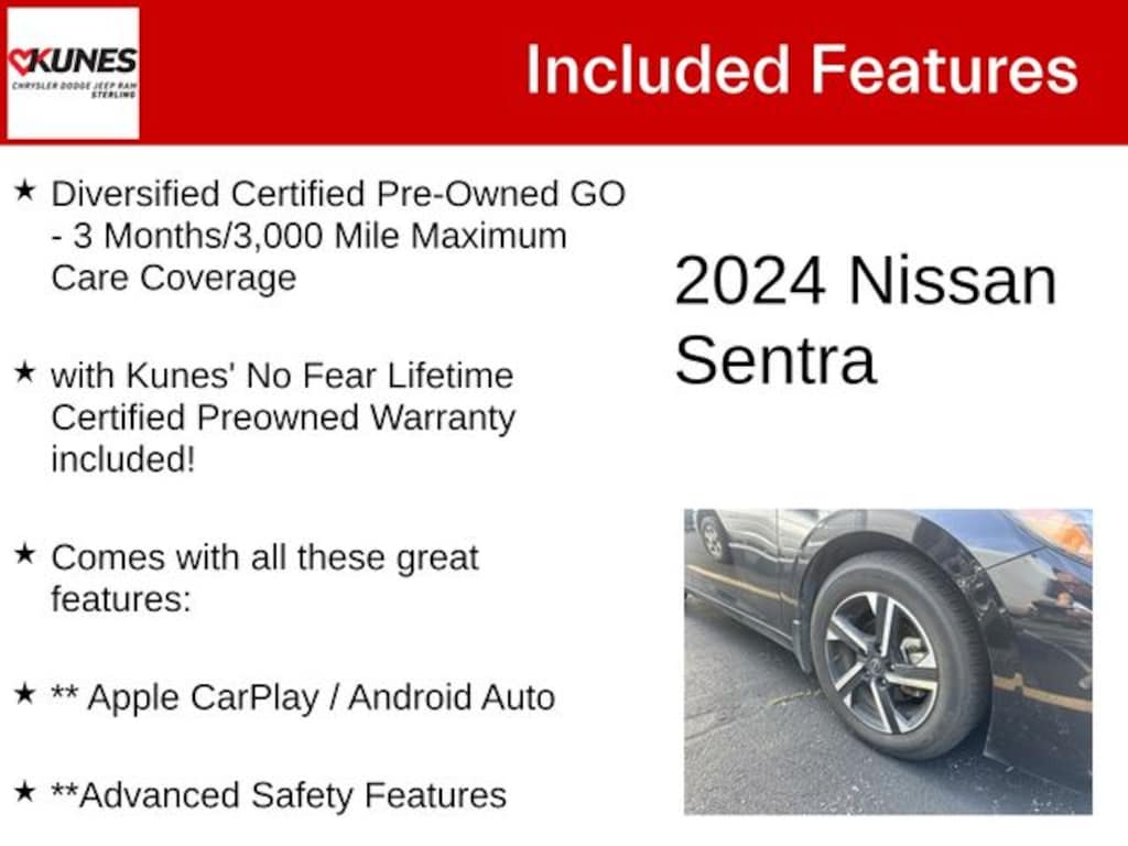 Certified 2024 Nissan Sentra SV Sedan