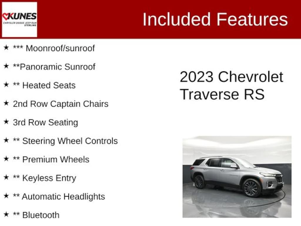 Certified 2023 Chevrolet Traverse RS SUV