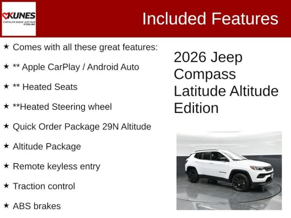 New 2026 Jeep Compass Altitude Sport Utility