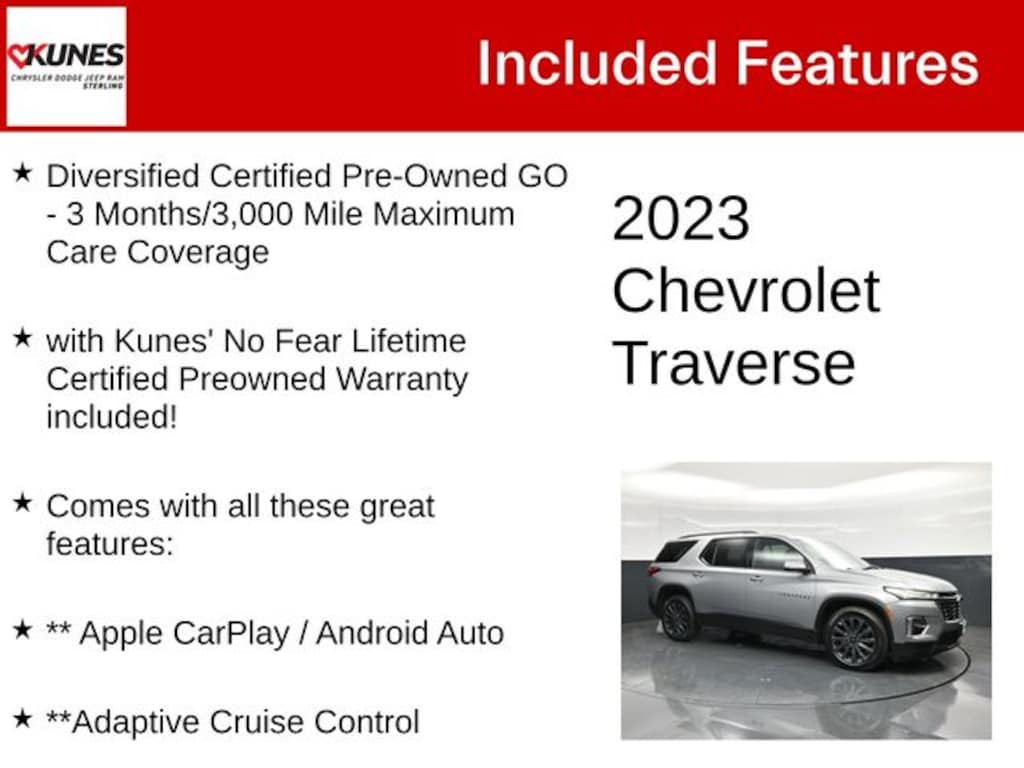 Certified 2023 Chevrolet Traverse RS SUV
