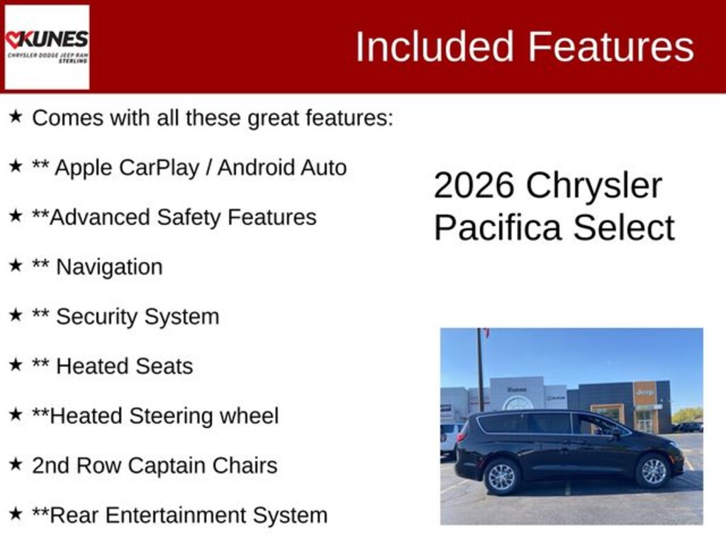 New 2026 Chrysler Pacifica Select Passenger Van