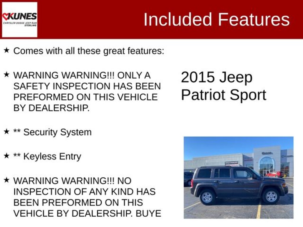 Used 2015 Jeep Patriot Sport SUV