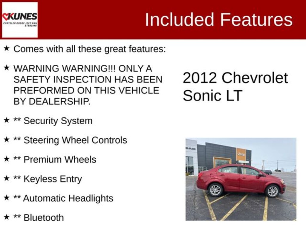 Used 2012 Chevrolet Sonic 2LT Sedan