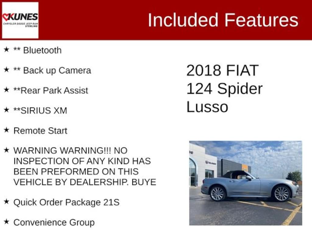 Used 2018 FIAT 124 Spider Lusso Convertible