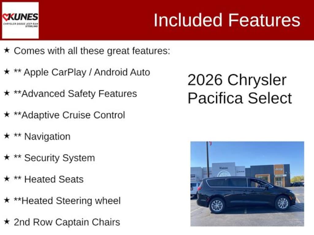 New 2026 Chrysler Pacifica Select Passenger Van
