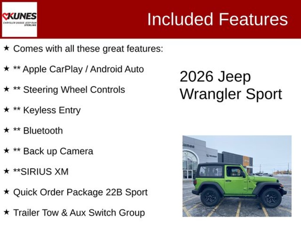 New 2026 Jeep Wrangler Sport Sport Utility