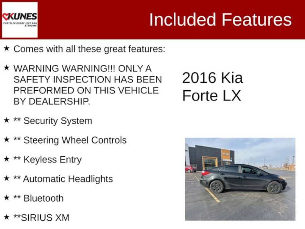 Used 2016 Kia Forte LX Sedan