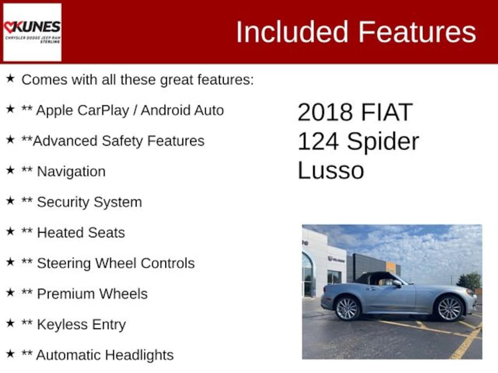 Used 2018 FIAT 124 Spider Lusso Convertible