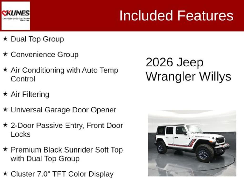 New 2026 Jeep Wrangler Willys America250 Sport Utility
