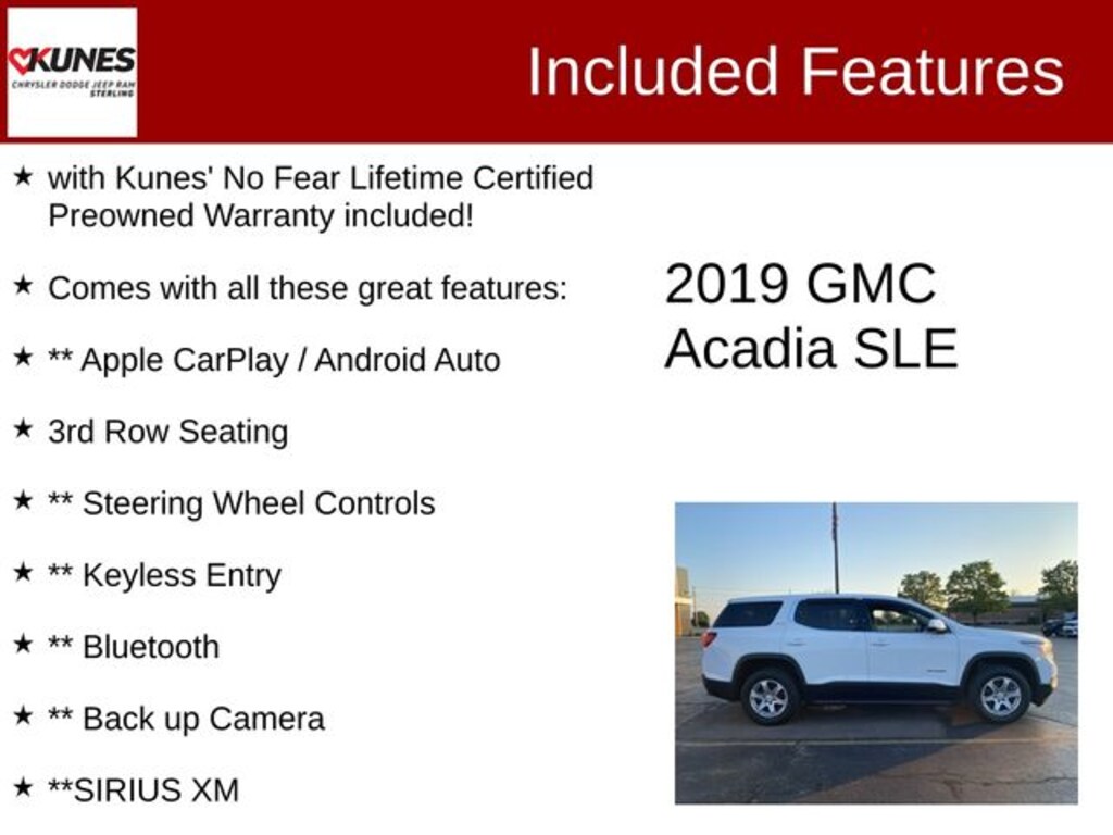 Used 2019 GMC Acadia SLE-1 SUV