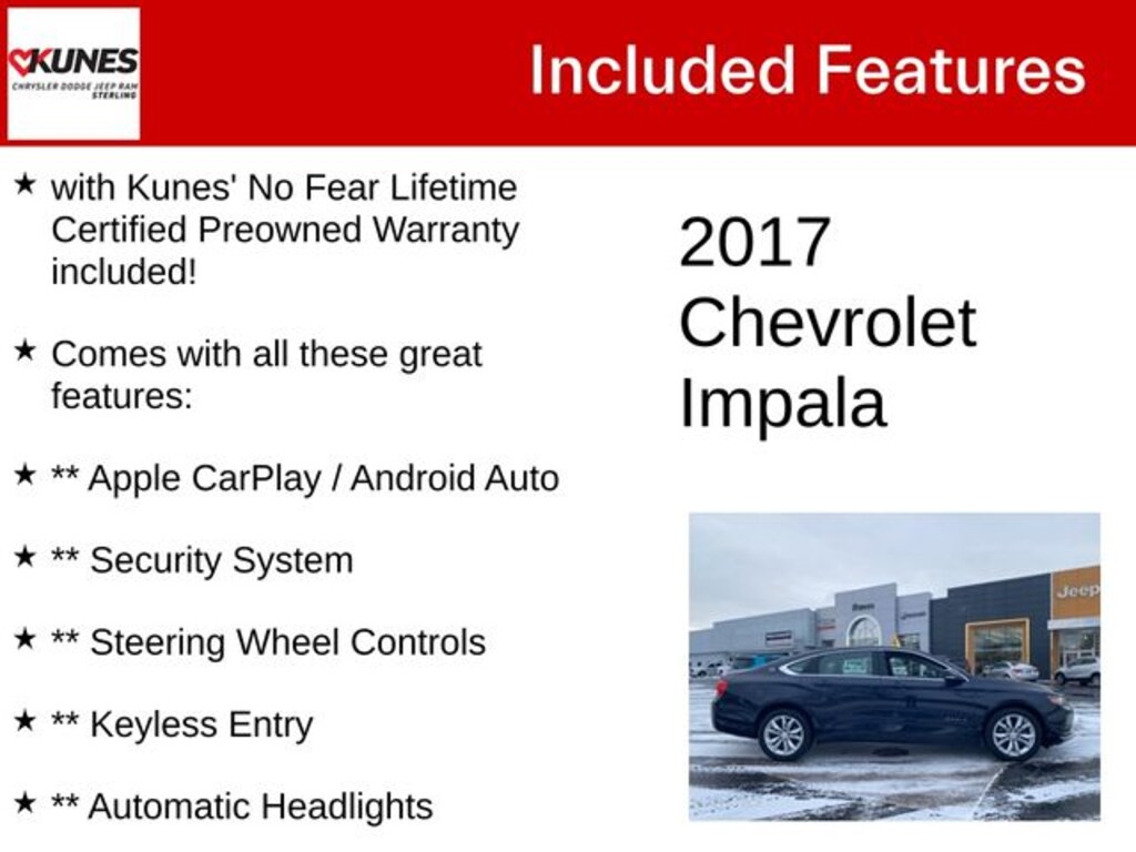 Certified 2017 Chevrolet Impala LT 1LT Sedan