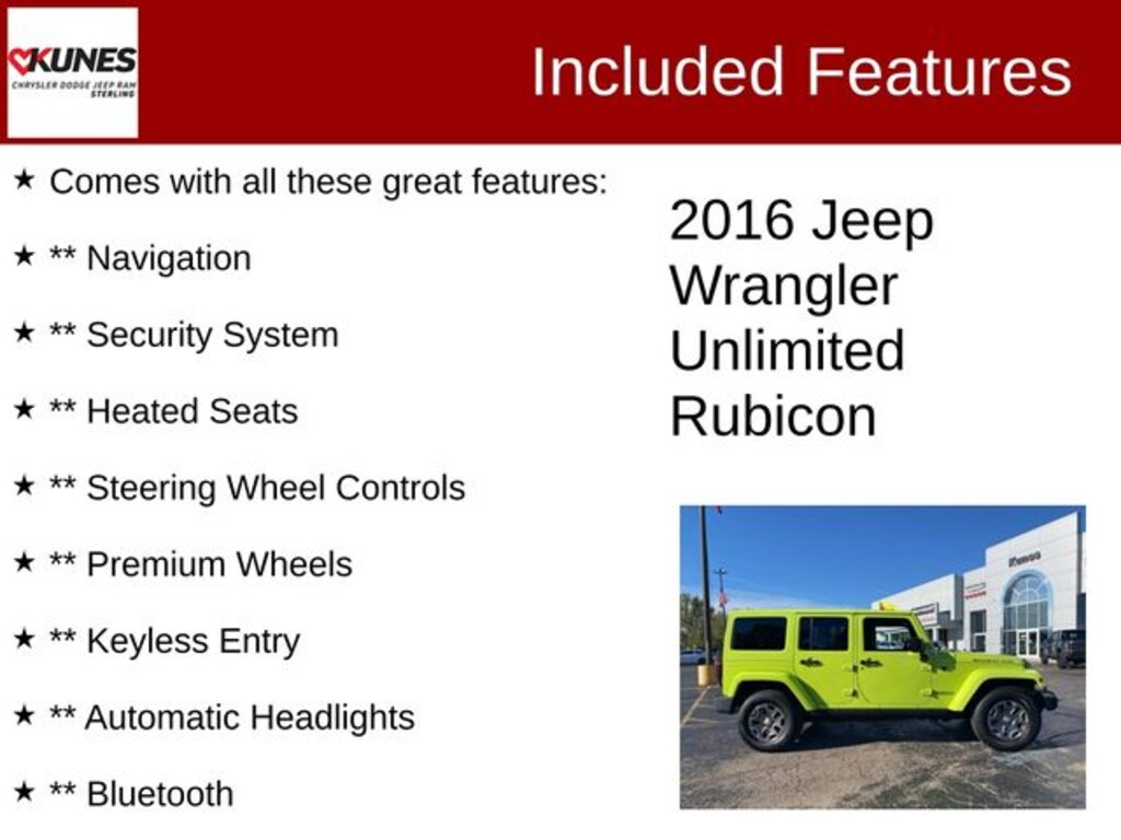 Used 2016 Jeep Wrangler Unlimited Rubicon SUV