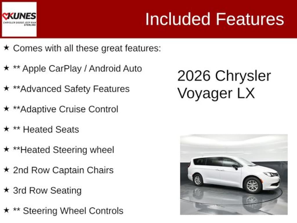 New 2026 Chrysler Voyager LX Cargo Van
